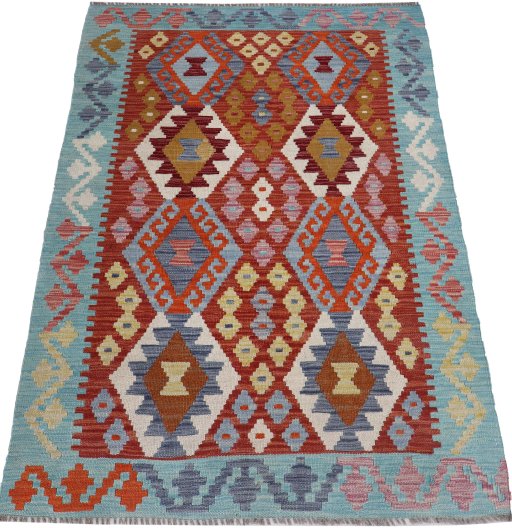 Full view of New Modern Design rug from Pakistan, 149 × 103 cm in Multi Color tones