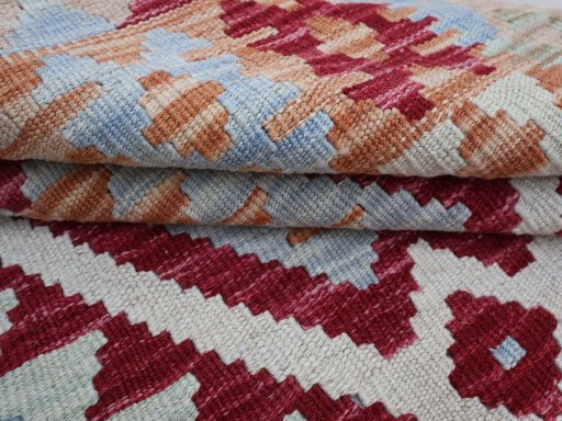 Close-up detail of New Modern Design rug from Pakistan showing Wool weave