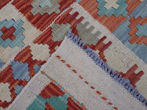 Surface texture of New Modern Design rug with natural Wool and intricate pattern