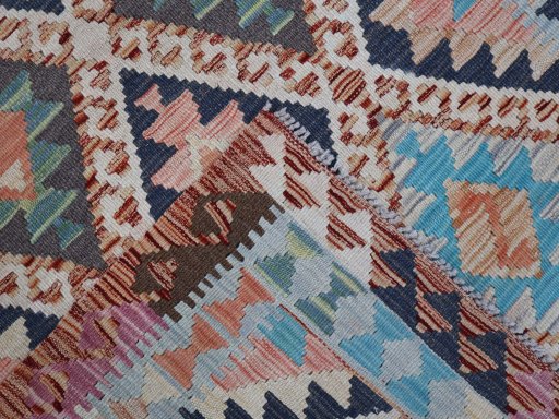 Surface texture of New Modern Design rug with natural Wool and intricate pattern