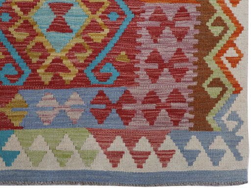 Close-up detail of New Modern Design rug from Pakistan showing Wool weave
