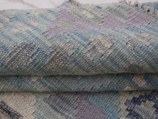 Close-up detail of New Modern Design rug from Pakistan showing Wool weave
