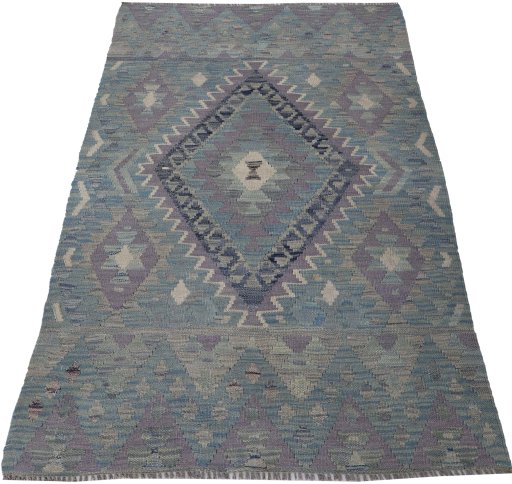 Full view of New Modern Design rug from Pakistan, 142 × 98 cm in Multi Color tones