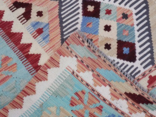 Surface texture of New Modern Design rug with natural Wool and intricate pattern