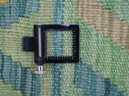 Corner detail of New Modern Design rug showing border pattern and Wool pile