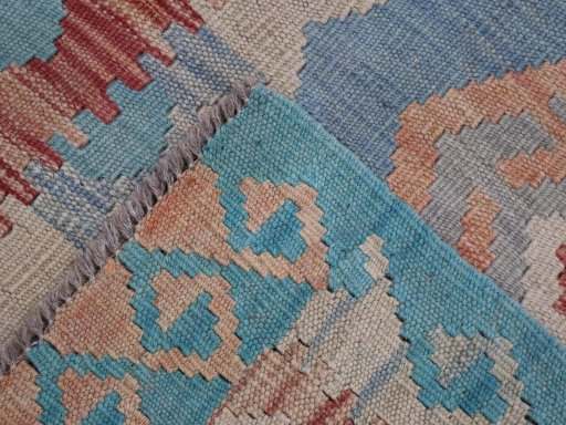 Surface texture of New Modern Design rug with natural Wool and intricate pattern
