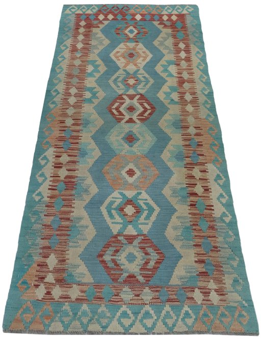 Full view of New Modern Design rug from Pakistan, 194 × 84 cm in Multi Color tones