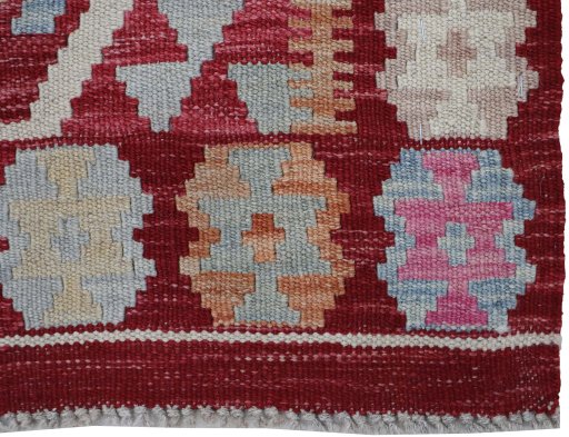Close-up detail of New Modern Design rug from Pakistan showing Wool weave