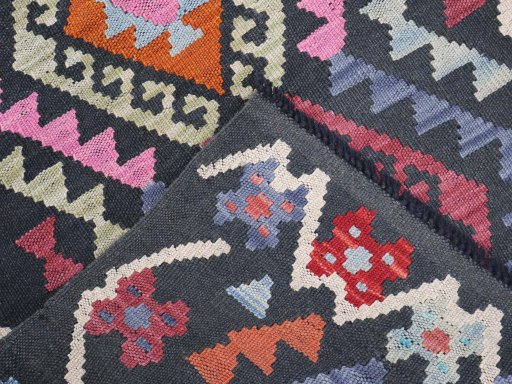 Surface texture of New Modern Design rug with natural Wool and intricate pattern