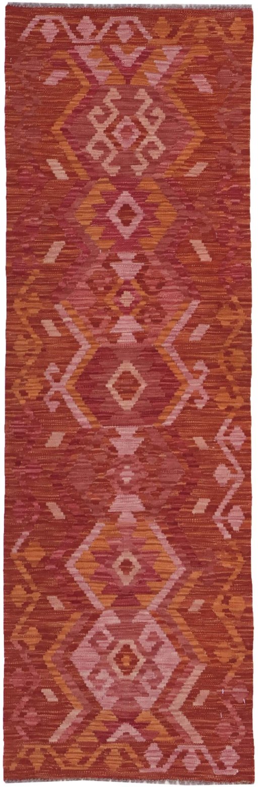 Full view of New Modern Design rug from Pakistan, 201 × 63 cm in Multi Color tones