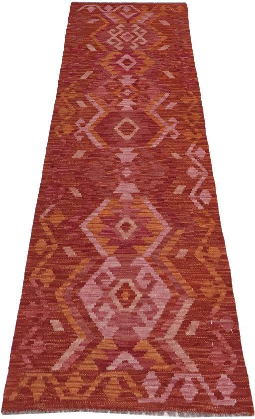 Full view of New Modern Design rug from Pakistan, 201 × 63 cm in Multi Color tones