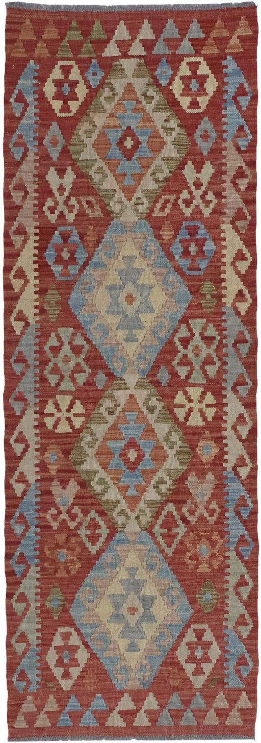 Full view of New Modern Design rug from Pakistan, 189 × 62 cm in Multi Color tones
