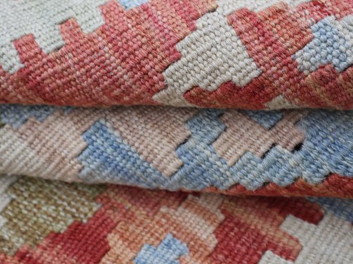 Close-up detail of New Modern Design rug from Pakistan showing Wool weave
