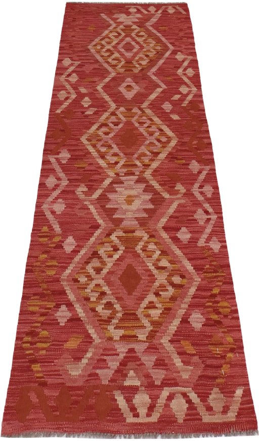 Full view of New Modern Design rug from Pakistan, 201 × 64 cm in Multi Color tones