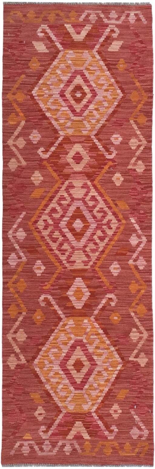Full view of New Modern Design rug from Pakistan, 193 × 62 cm in Multi Color tones