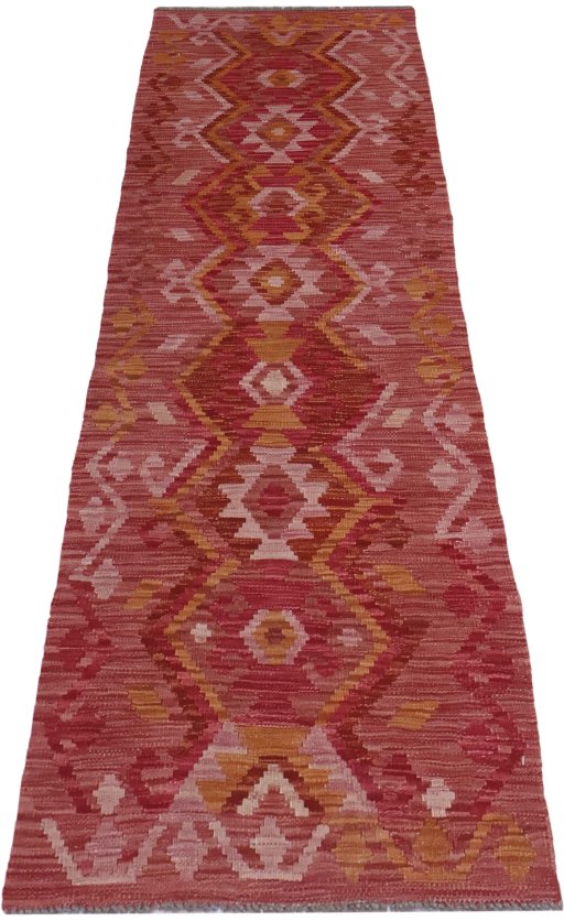 Full view of New Modern Design rug from Pakistan, 200 × 63 cm in Multi Color tones