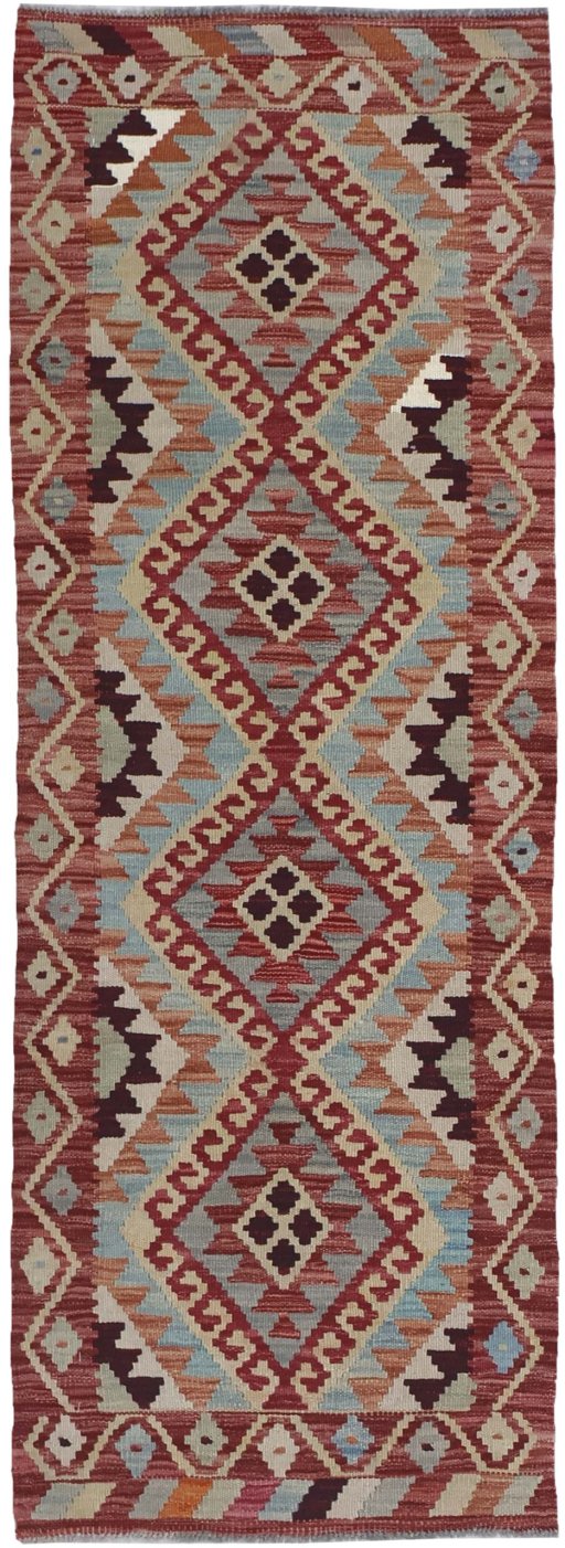 Full view of New Modern Design rug from Pakistan, 188 × 64 cm in Multi Color tones