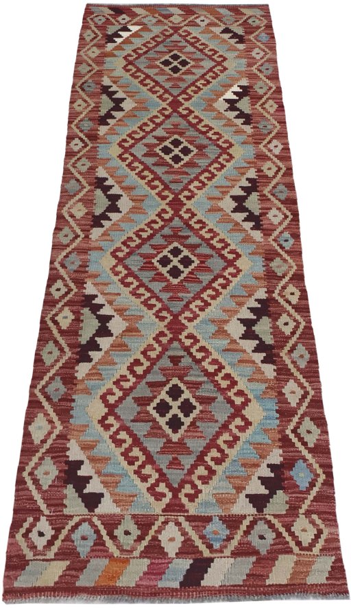 Full view of New Modern Design rug from Pakistan, 188 × 64 cm in Multi Color tones