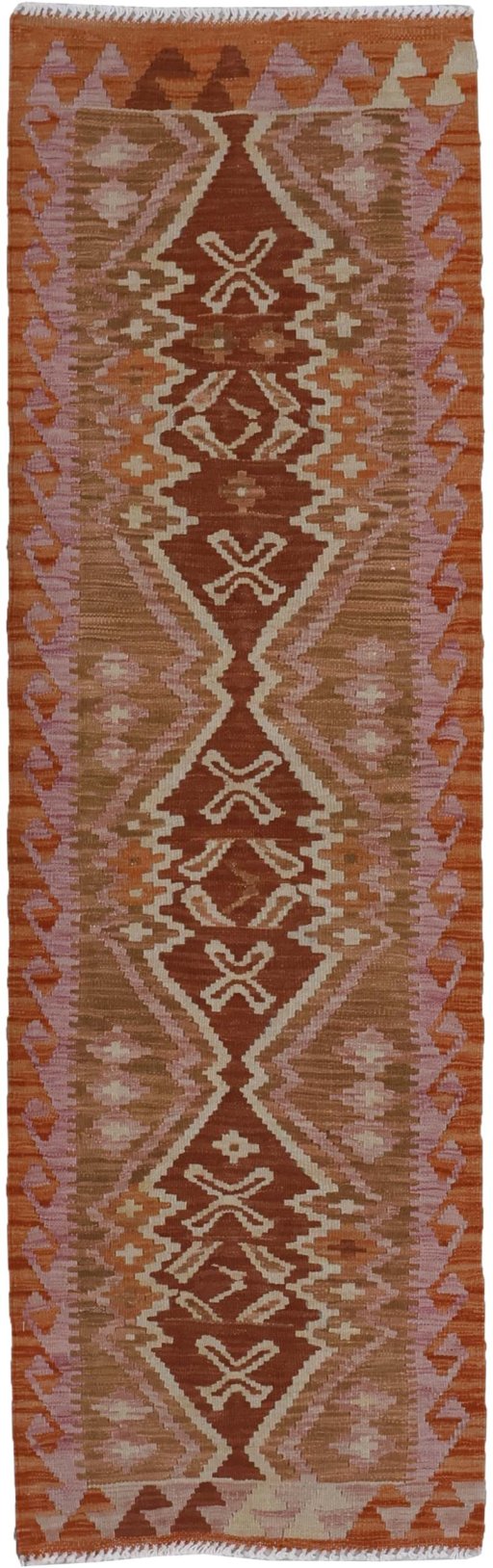 Full view of New Modern Design rug from Pakistan, 190 × 56 cm in Multi Color tones