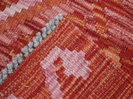 Surface texture of New Modern Design rug with natural Wool and intricate pattern