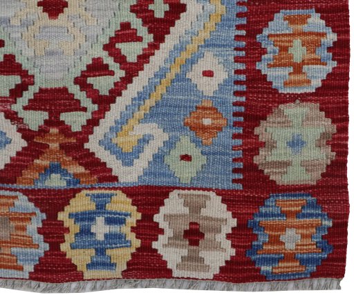 Close-up detail of New Modern Design rug from Pakistan showing Wool weave