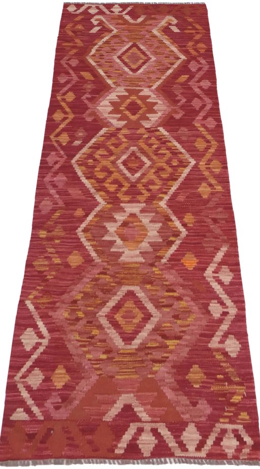 Full view of New Modern Design rug from Pakistan, 196 × 66 cm in Multi Color tones