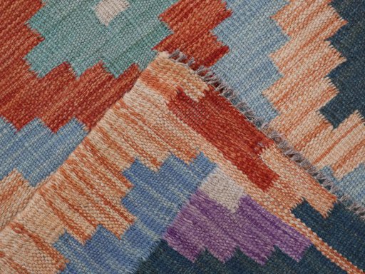 Surface texture of New Modern Design rug with natural Wool and intricate pattern