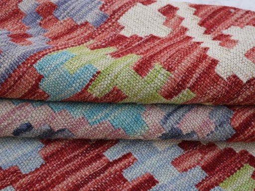 Close-up detail of New Modern Design rug from Pakistan showing Wool weave