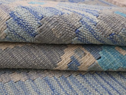 Close-up detail of New Modern Design rug from Pakistan showing Wool weave
