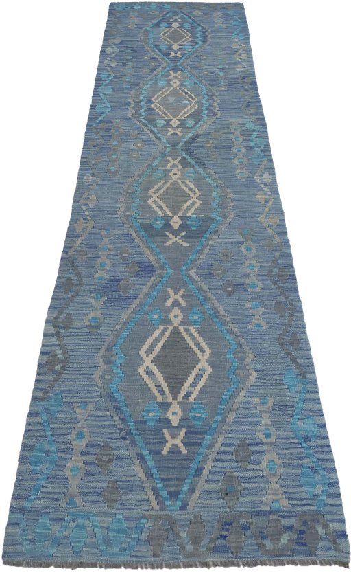 Full view of New Modern Design rug from Pakistan, 302 × 81 cm in Multi Color tones
