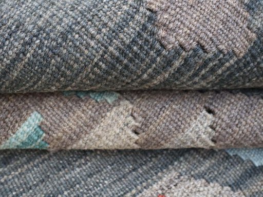 Close-up detail of New Modern Design rug from Pakistan showing Wool weave