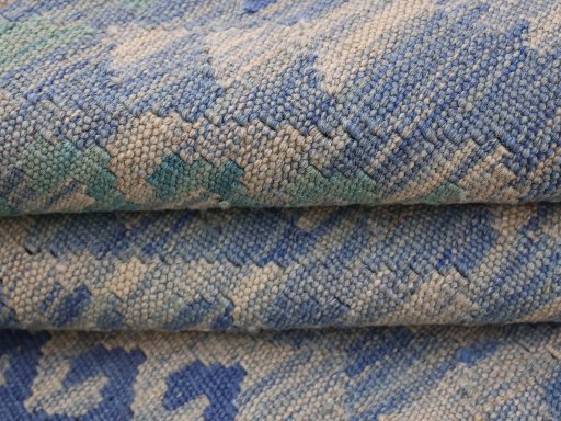 Close-up detail of New Modern Design rug from Pakistan showing Wool weave