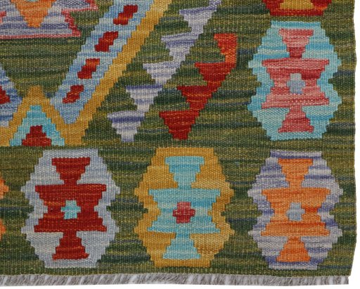 Close-up detail of New Modern Design rug from Pakistan showing Wool weave