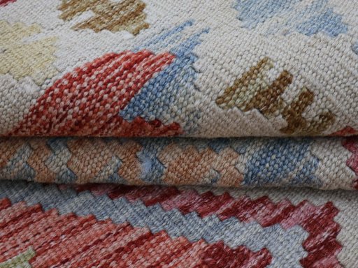 Close-up detail of New Modern Design rug from Pakistan showing Wool weave