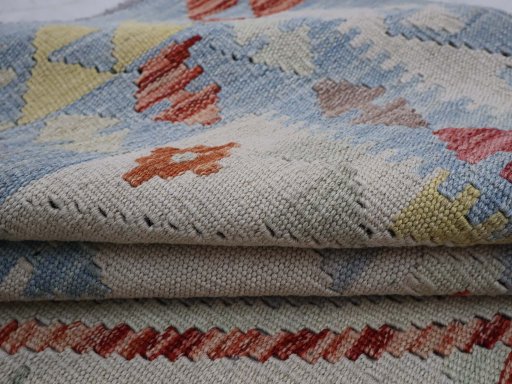 Close-up detail of New Modern Design rug from Pakistan showing Wool weave