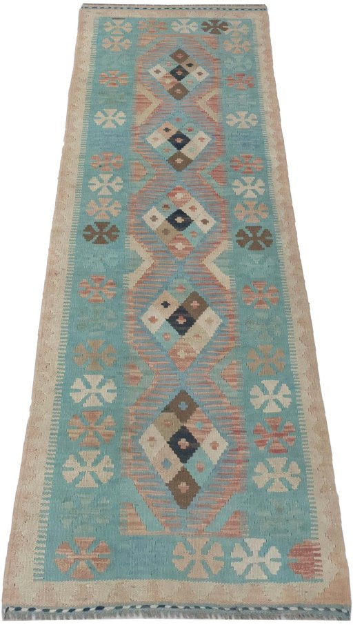 Full view of New Modern Design rug from Pakistan, 191 × 66 cm in Multi Color tones