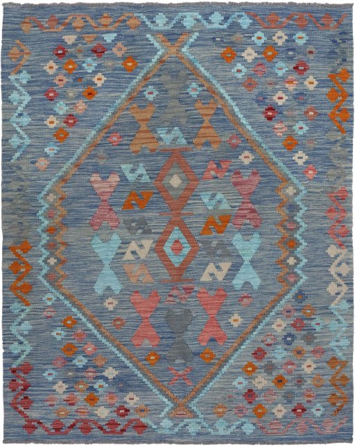 Full view of New Modern Design rug from Pakistan, 194 × 157 cm in Multi Color tones