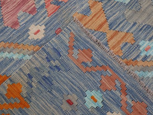 Surface texture of New Modern Design rug with natural Wool and intricate pattern
