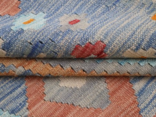 Close-up detail of New Modern Design rug from Pakistan showing Wool weave