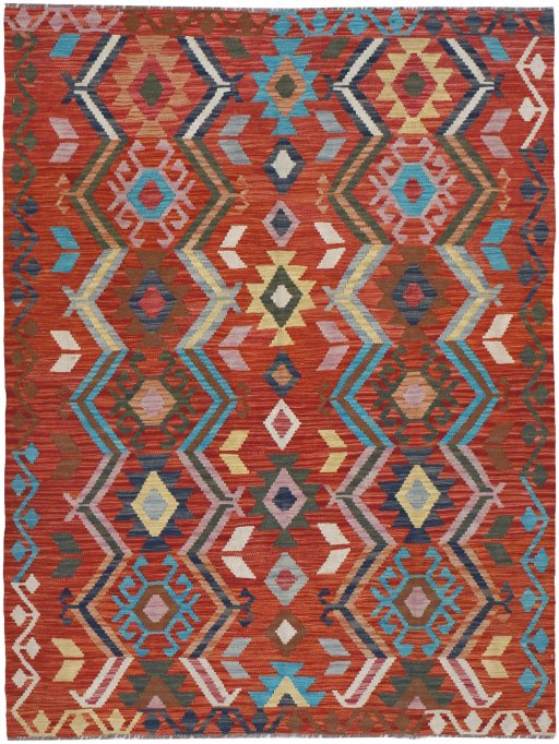 Full view of New Modern Design rug from Pakistan, 199 × 151 cm in Multi Color tones