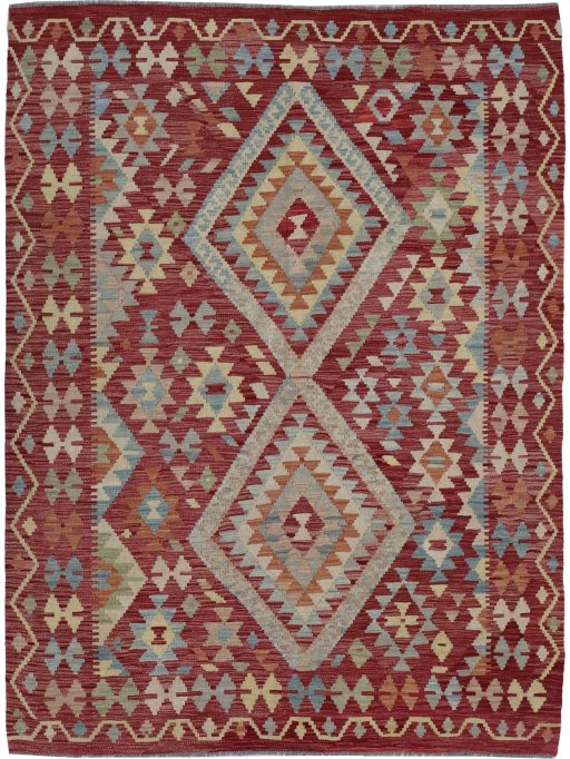 Full view of New Modern Design rug from Pakistan, 202 × 152 cm in Multi Color tones