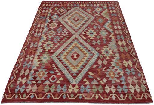 Full view of New Modern Design rug from Pakistan, 202 × 152 cm in Multi Color tones