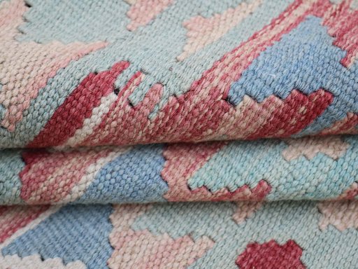 Close-up detail of New Modern Design rug from Pakistan showing Wool weave