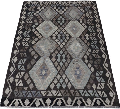 Full view of New Modern Design rug from Pakistan, 145 × 109 cm in Multi Color tones