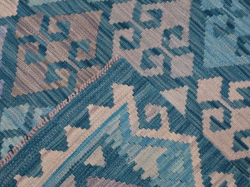Surface texture of New Modern Design rug with natural Wool and intricate pattern