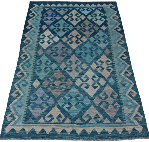 Full view of New Modern Design rug from Pakistan, 156 × 99 cm in Multi Color tones