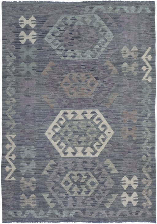 Full view of New Modern Design rug from Pakistan, 175 × 119 cm in Multi Color tones