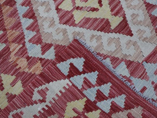 Surface texture of New Modern Design rug with natural Wool and intricate pattern