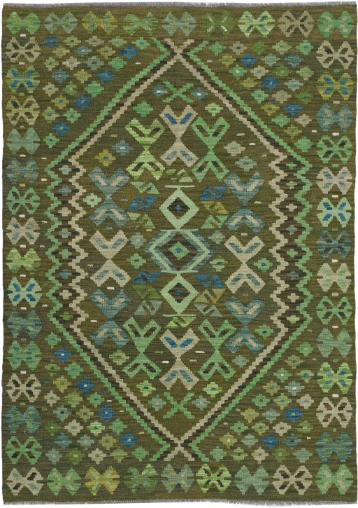 Full view of New Modern Design rug from Pakistan, 179 × 126 cm in Multi Color tones