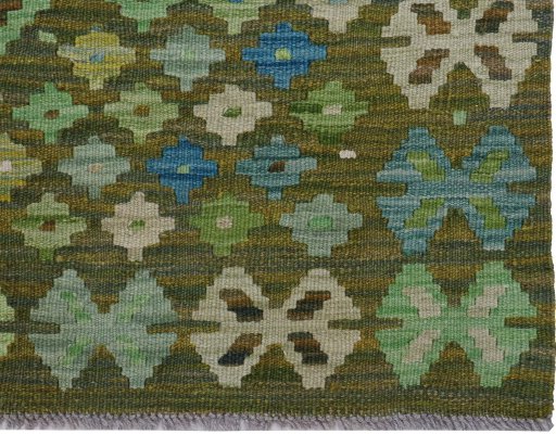 Close-up detail of New Modern Design rug from Pakistan showing Wool weave